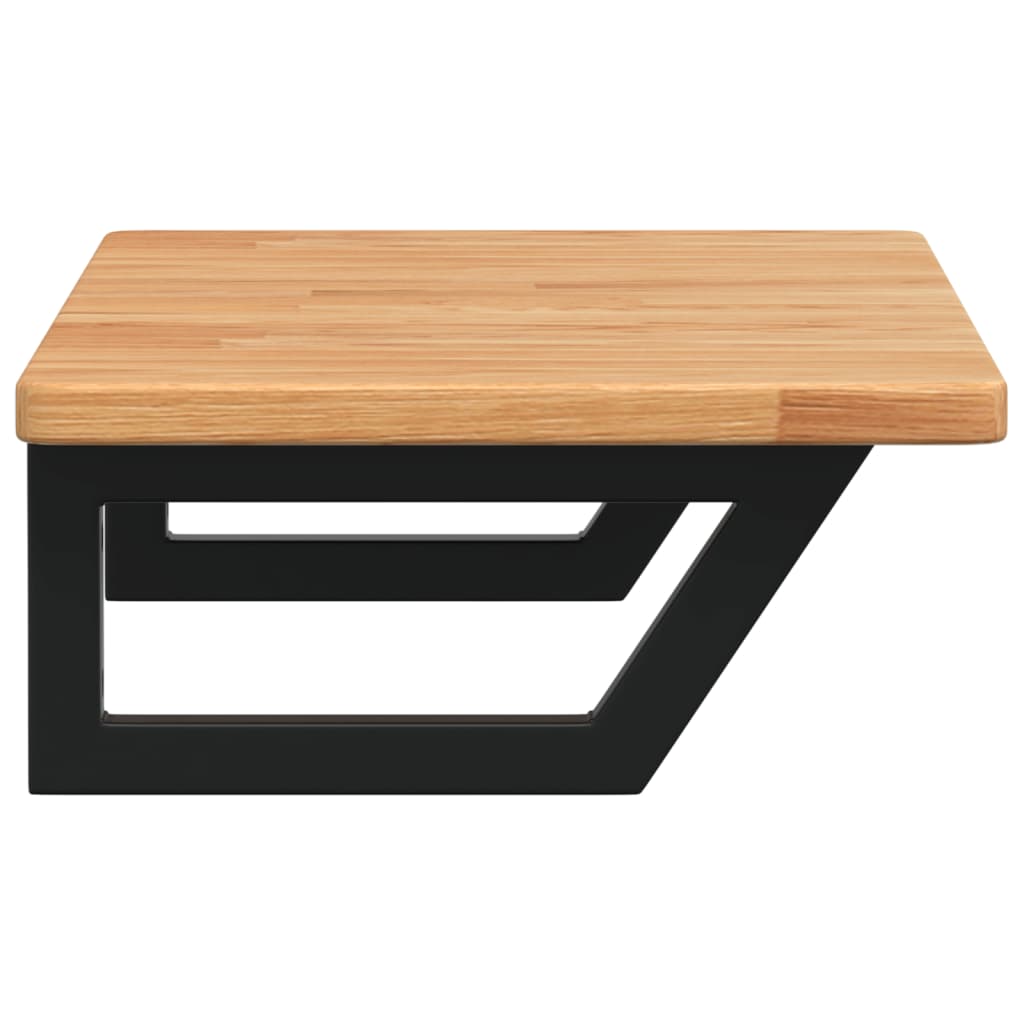 vidaXL Ράφι Νιπτήρα Τοίχου από Ατσάλι / Μασίφ Ξύλο Δρυός