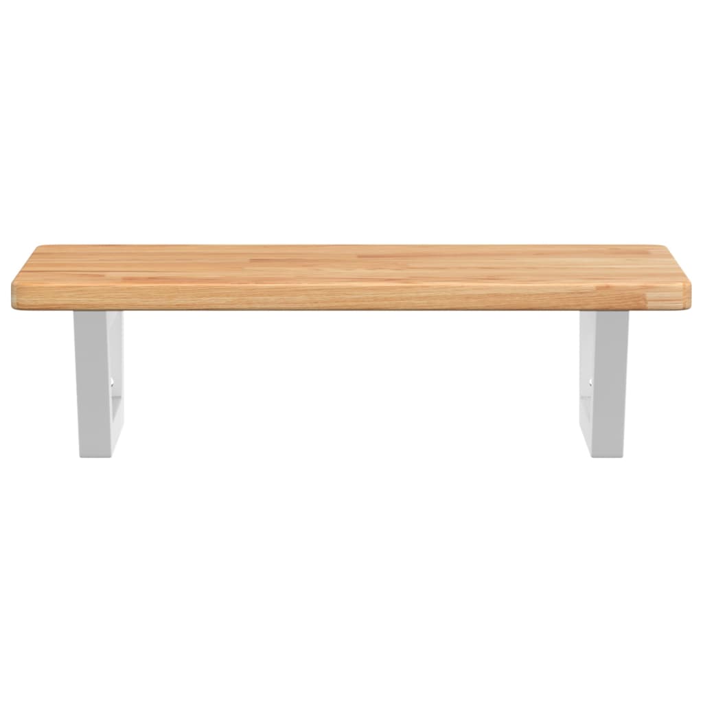 vidaXL Ράφι Νιπτήρα Τοίχου από Ατσάλι / Μασίφ Ξύλο Δρυός