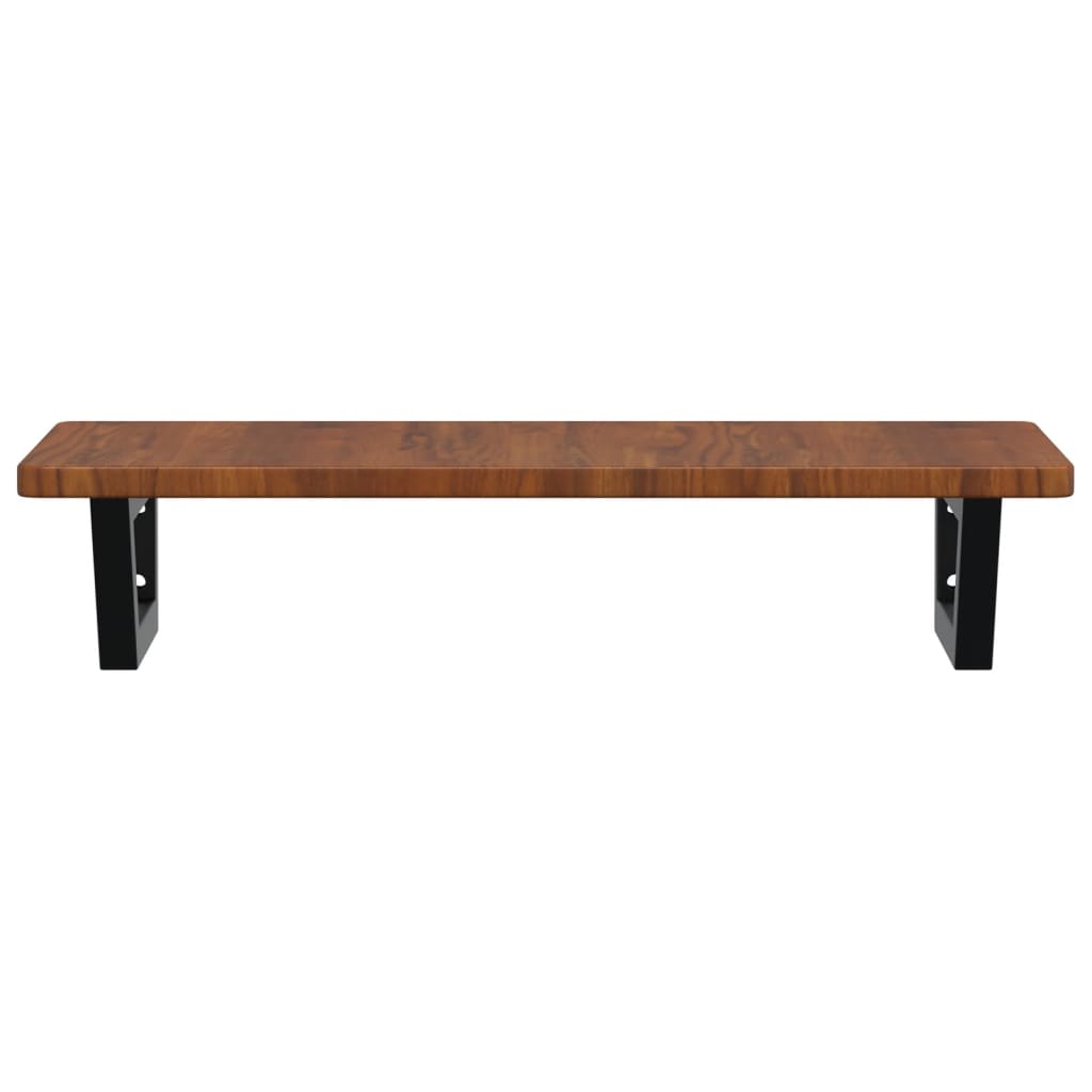 vidaXL Ράφι Νιπτήρα Τοίχου από Ατσάλι / Μασίφ Ξύλο Δρυός