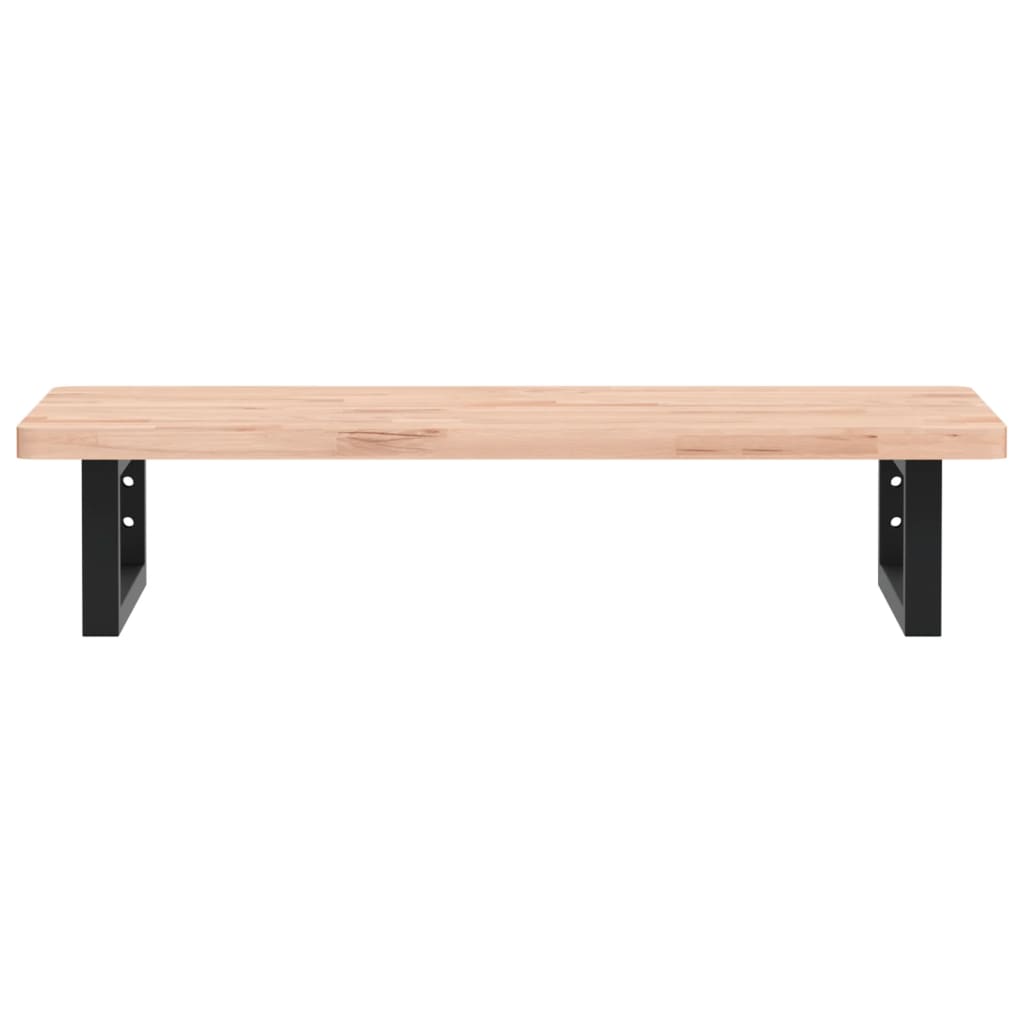 vidaXL Ράφι Νιπτήρα Τοίχου από Ατσάλι / Μασίφ Ξύλο Οξιάς