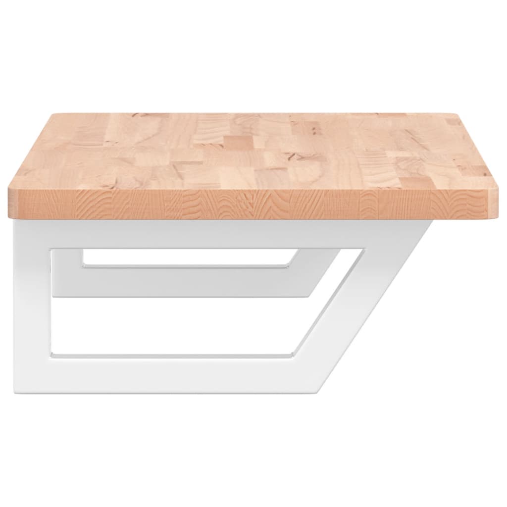 vidaXL Ράφι Νιπτήρα Τοίχου από Ατσάλι / Μασίφ Ξύλο Οξιάς