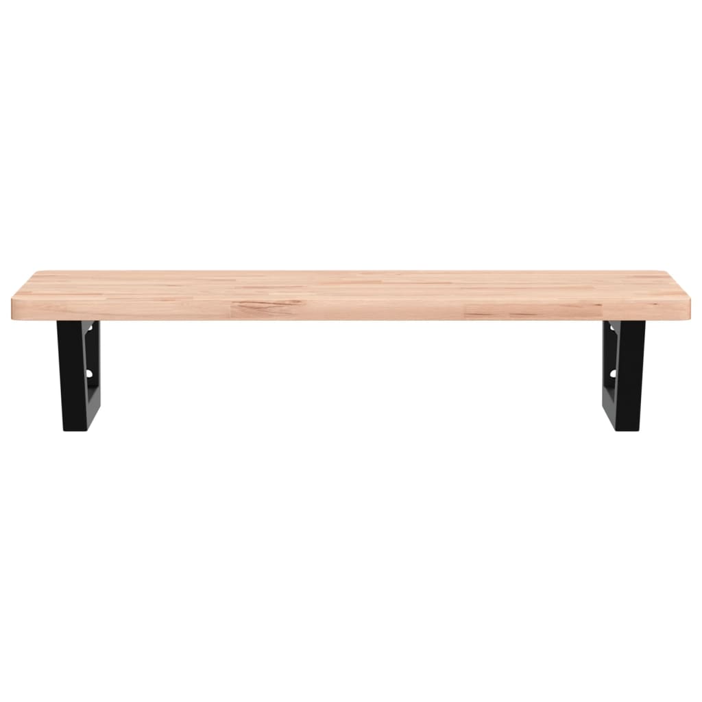 vidaXL Ράφι Νιπτήρα Τοίχου από Ατσάλι / Μασίφ Ξύλο Οξιάς