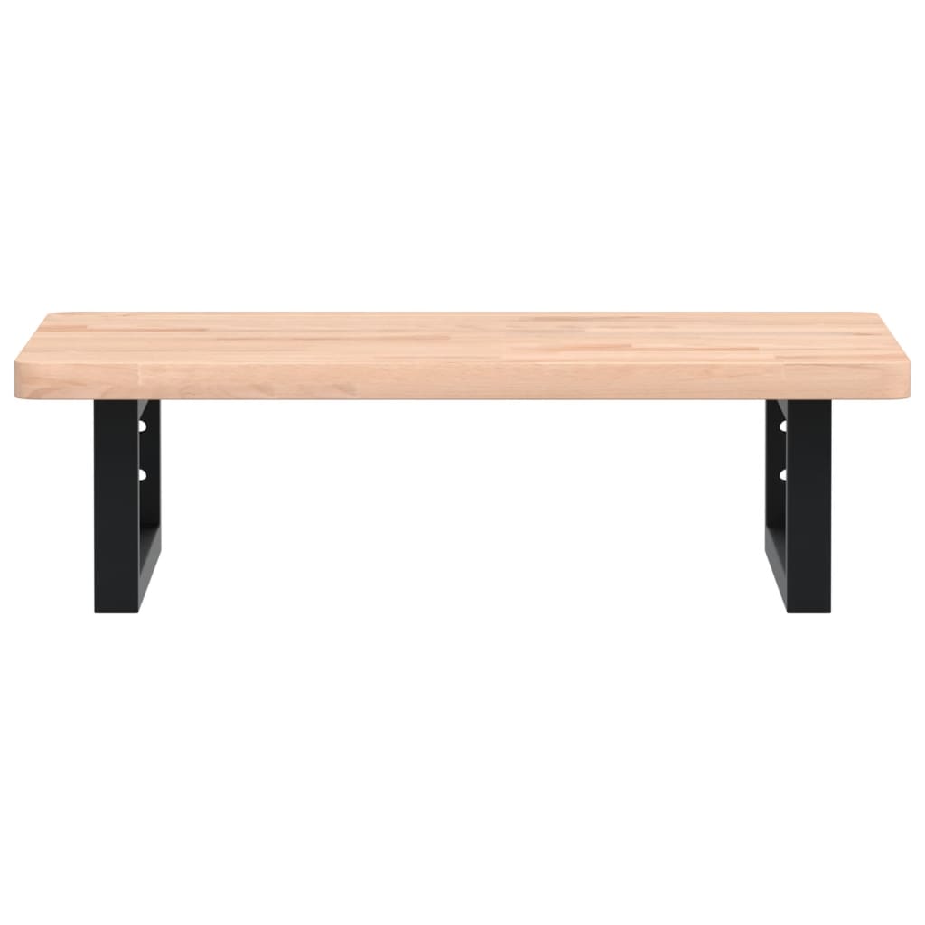 vidaXL Ράφι Νιπτήρα Τοίχου από Ατσάλι / Μασίφ Ξύλο Οξιάς