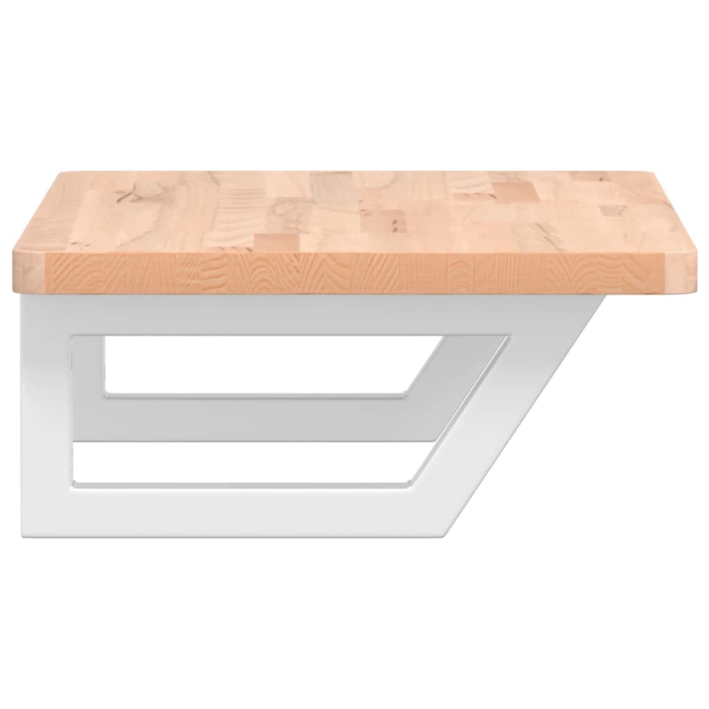 vidaXL Ράφι Νιπτήρα Τοίχου από Ατσάλι / Μασίφ Ξύλο Οξιάς