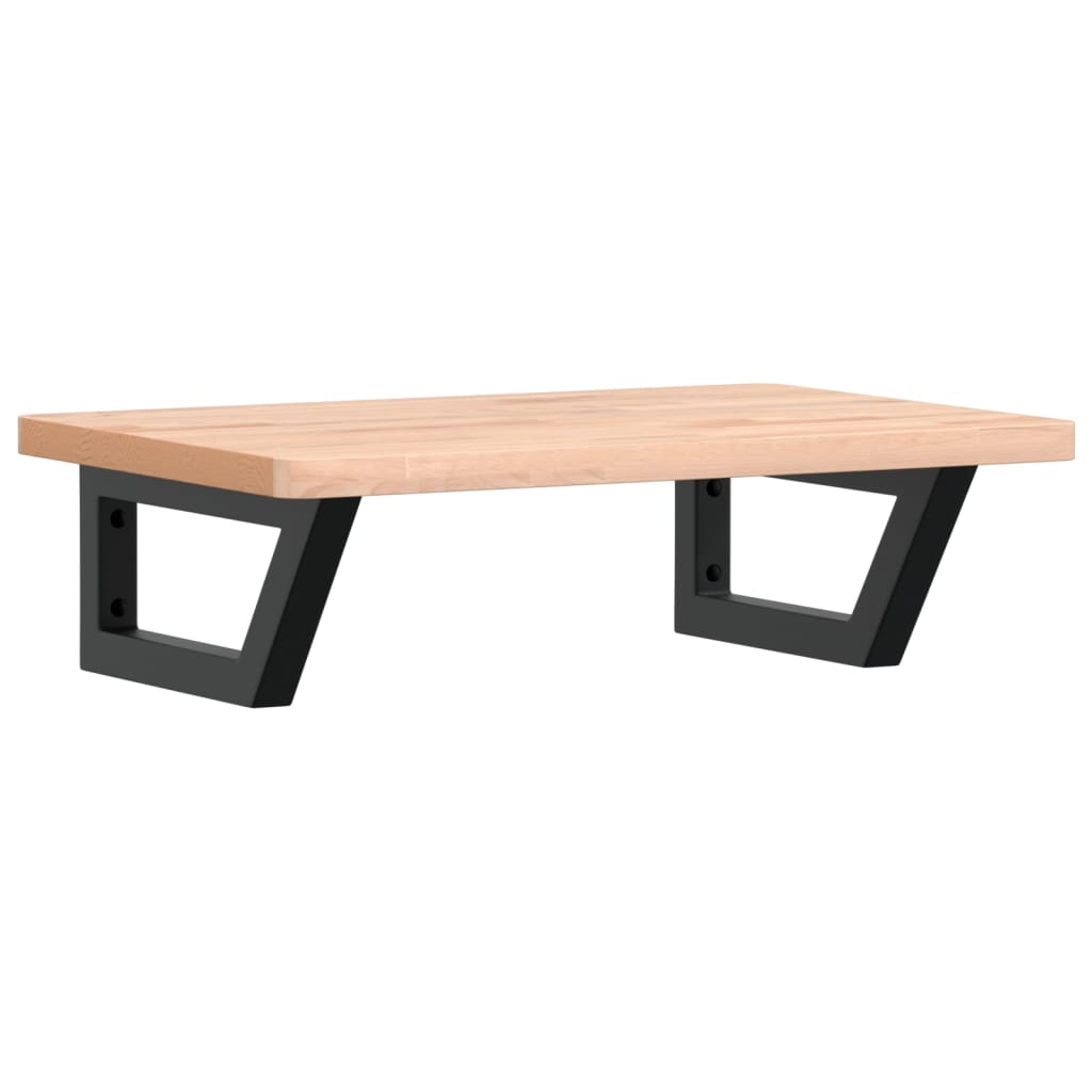 vidaXL Ράφι Νιπτήρα Τοίχου από Ατσάλι / Μασίφ Ξύλο Οξιάς