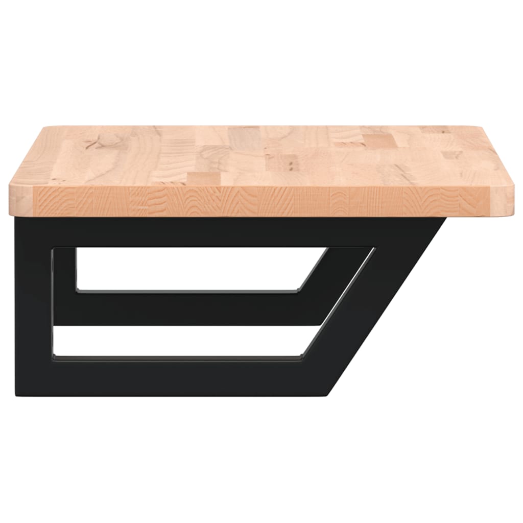 vidaXL Ράφι Νιπτήρα Τοίχου από Ατσάλι / Μασίφ Ξύλο Οξιάς