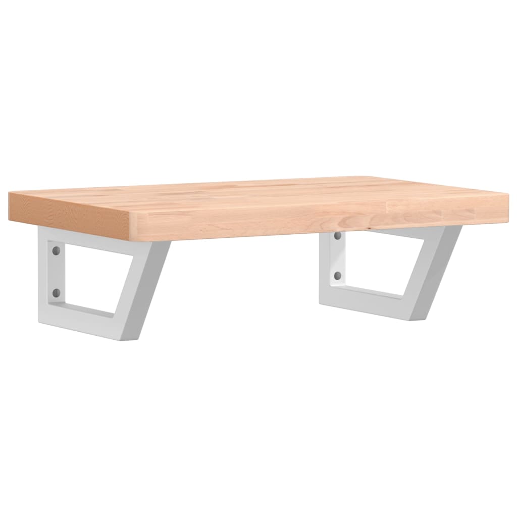 vidaXL Ράφι Νιπτήρα Τοίχου από Ατσάλι / Μασίφ Ξύλο Οξιάς