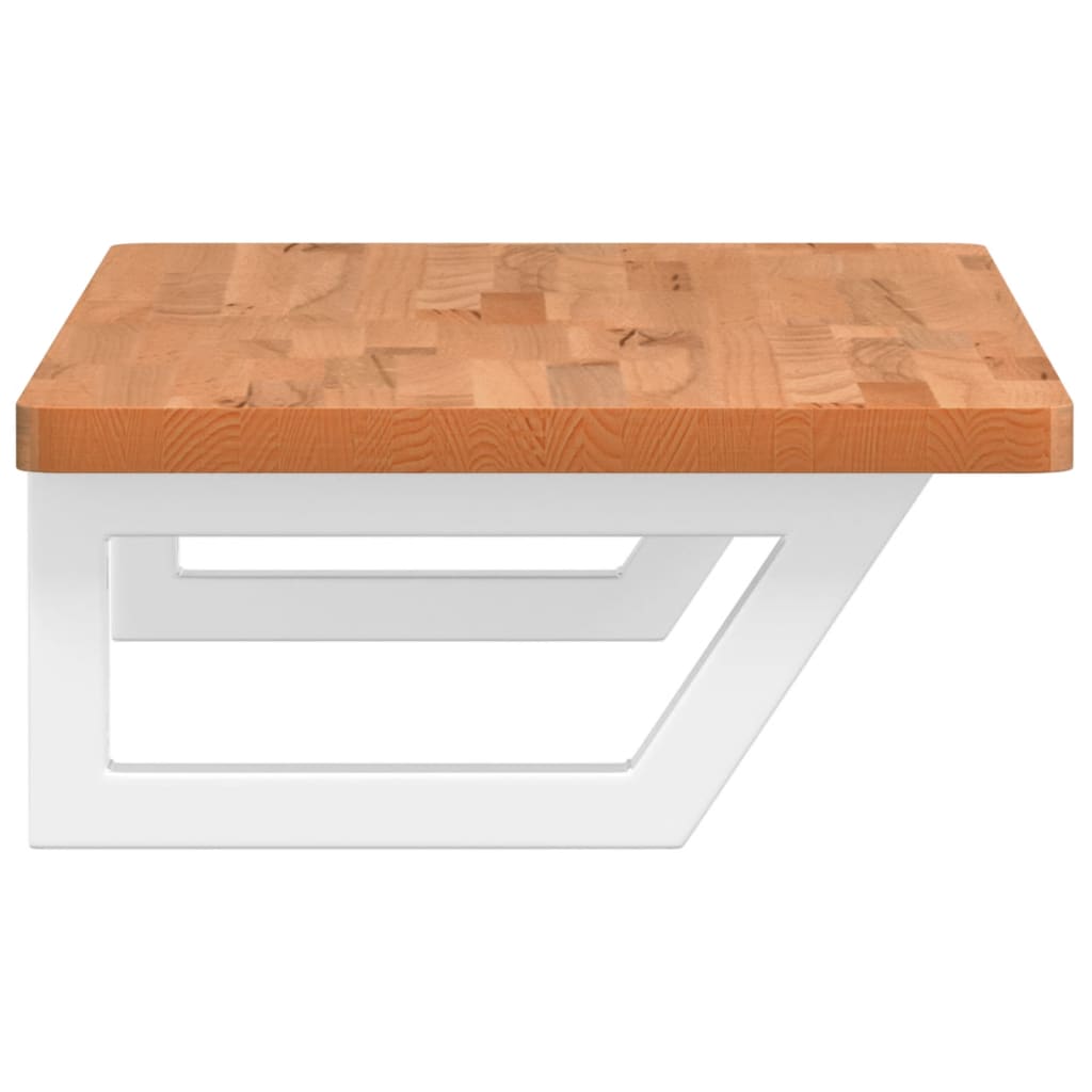 vidaXL Ράφι Νιπτήρα Τοίχου από Ατσάλι / Μασίφ Ξύλο Οξιάς