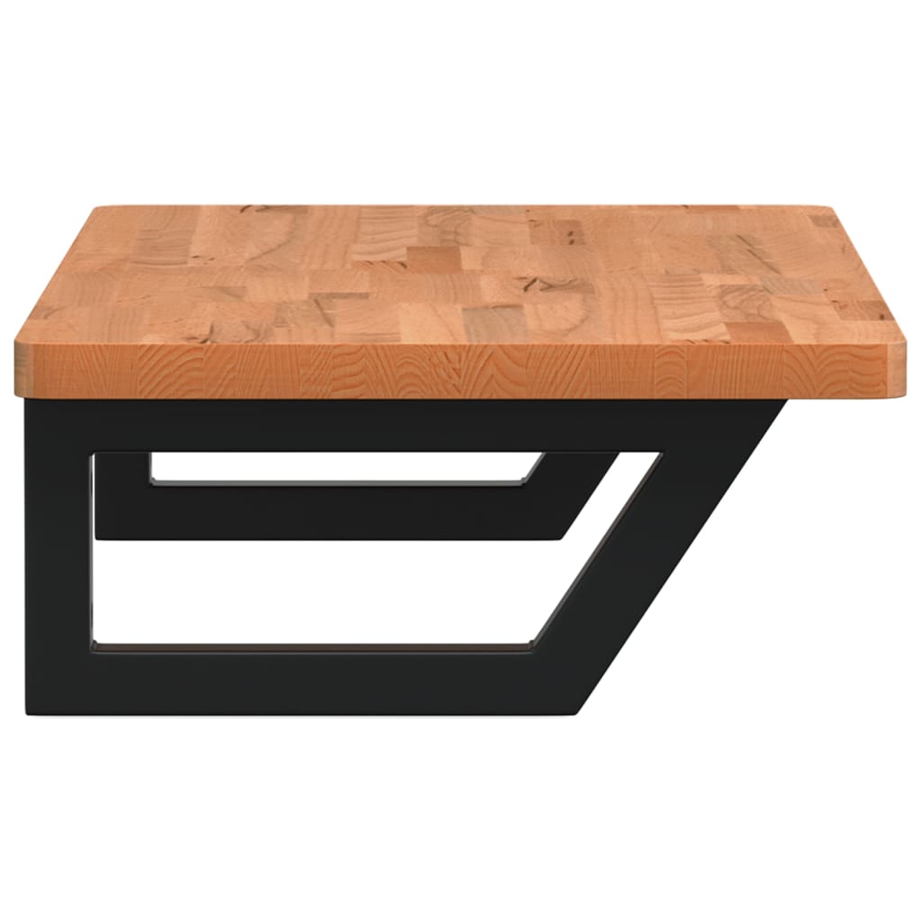 vidaXL Ράφι Νιπτήρα Τοίχου από Ατσάλι / Μασίφ Ξύλο Οξιάς