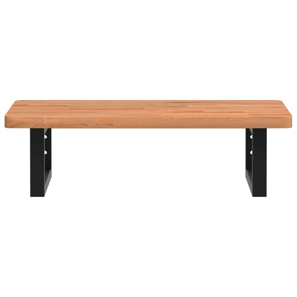 vidaXL Ράφι Νιπτήρα Τοίχου από Ατσάλι / Μασίφ Ξύλο Οξιάς