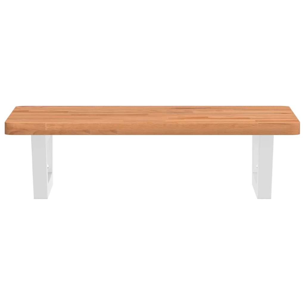 vidaXL Ράφι Νιπτήρα Τοίχου από Ατσάλι / Μασίφ Ξύλο Οξιάς