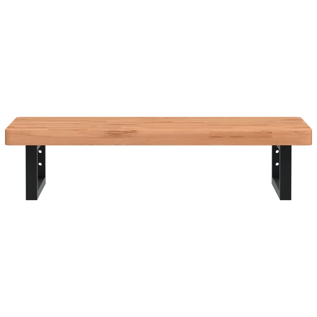 vidaXL Ράφι Νιπτήρα Τοίχου από Ατσάλι / Μασίφ Ξύλο Οξιάς