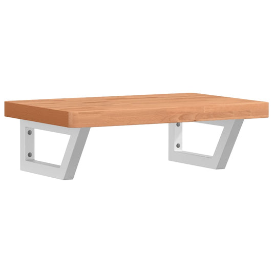 vidaXL Ράφι Νιπτήρα Τοίχου από Ατσάλι / Μασίφ Ξύλο Οξιάς