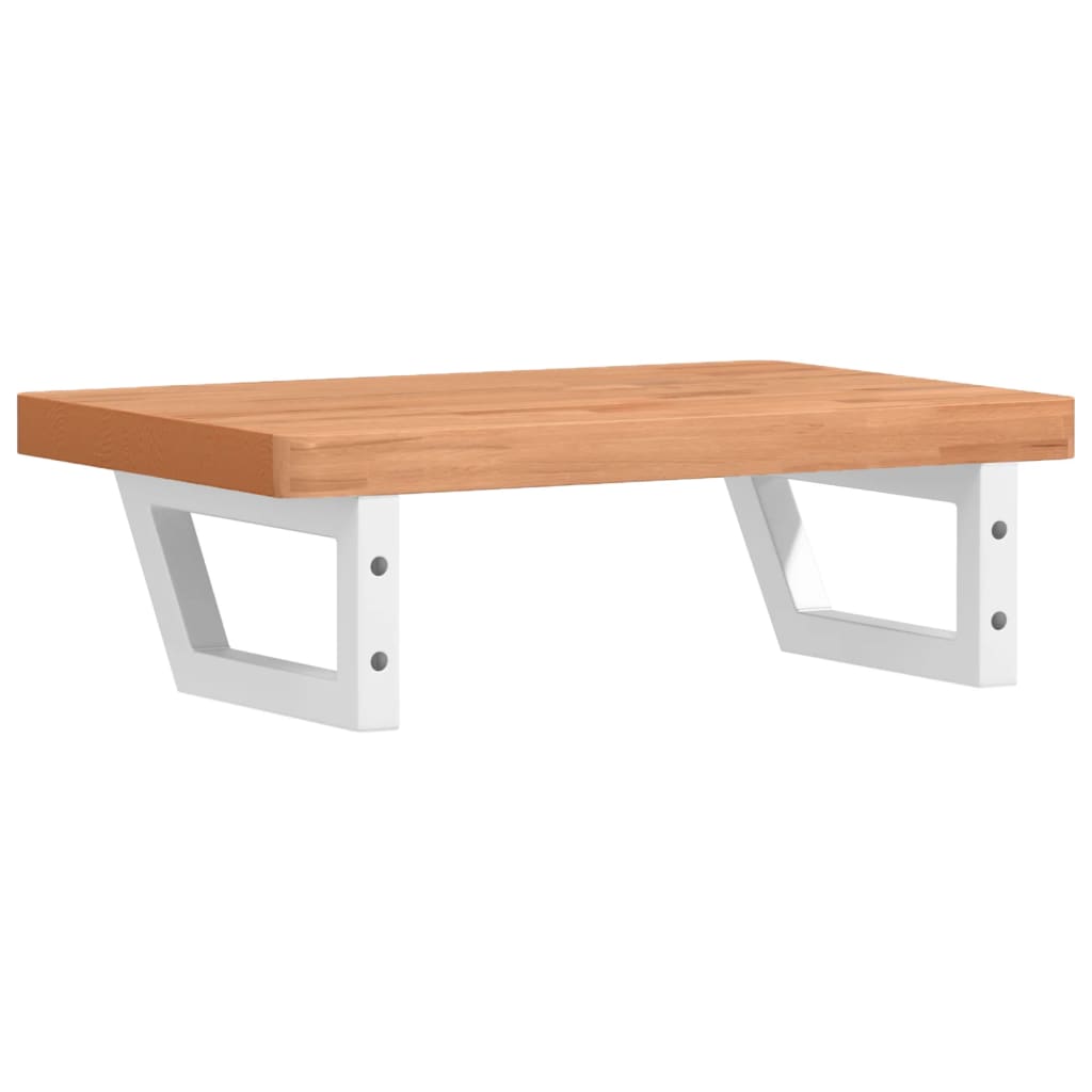 vidaXL Ράφι Νιπτήρα Τοίχου από Ατσάλι / Μασίφ Ξύλο Οξιάς