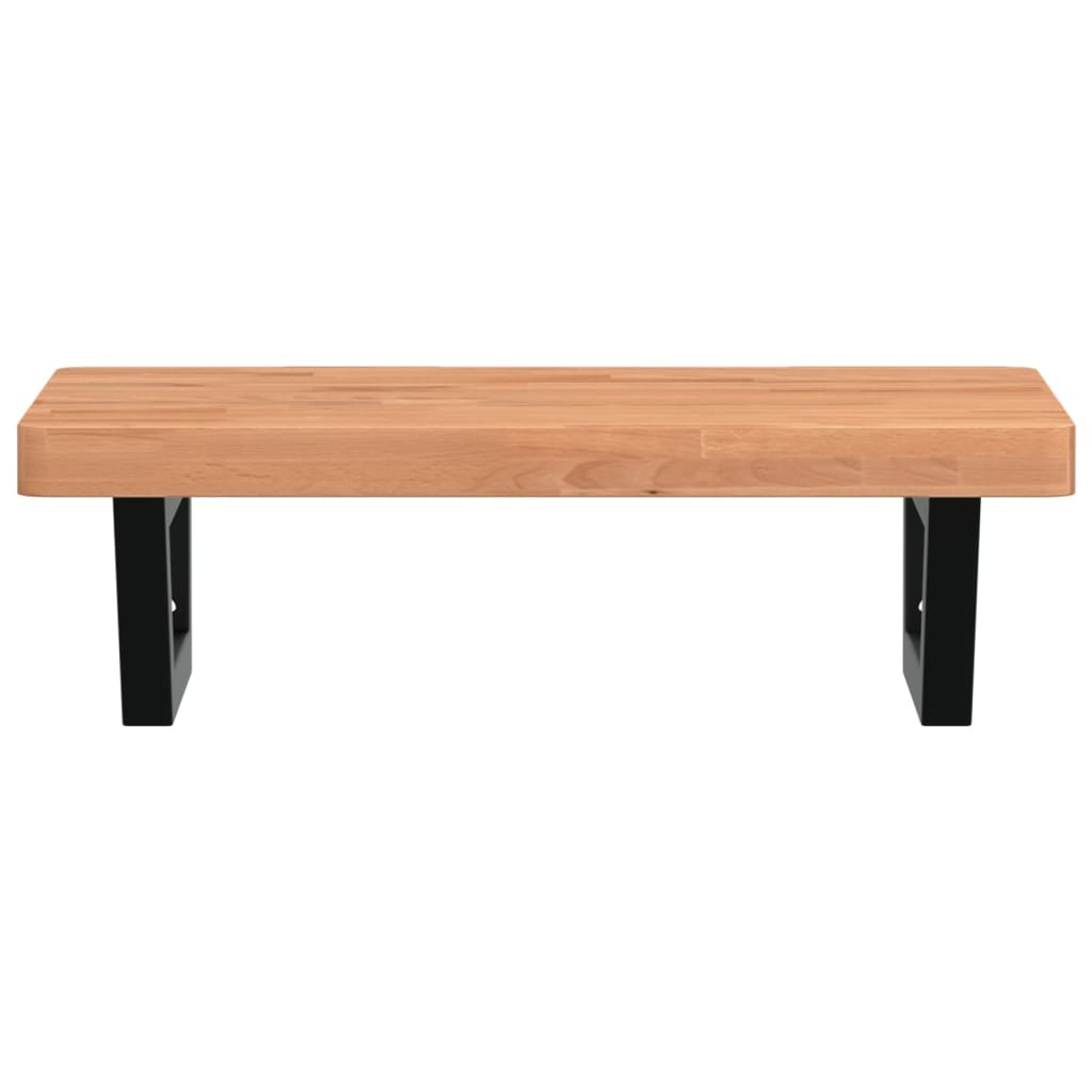 vidaXL Ράφι Νιπτήρα Τοίχου από Ατσάλι / Μασίφ Ξύλο Οξιάς