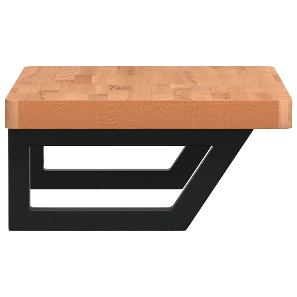 vidaXL Ράφι Νιπτήρα Τοίχου από Ατσάλι / Μασίφ Ξύλο Οξιάς