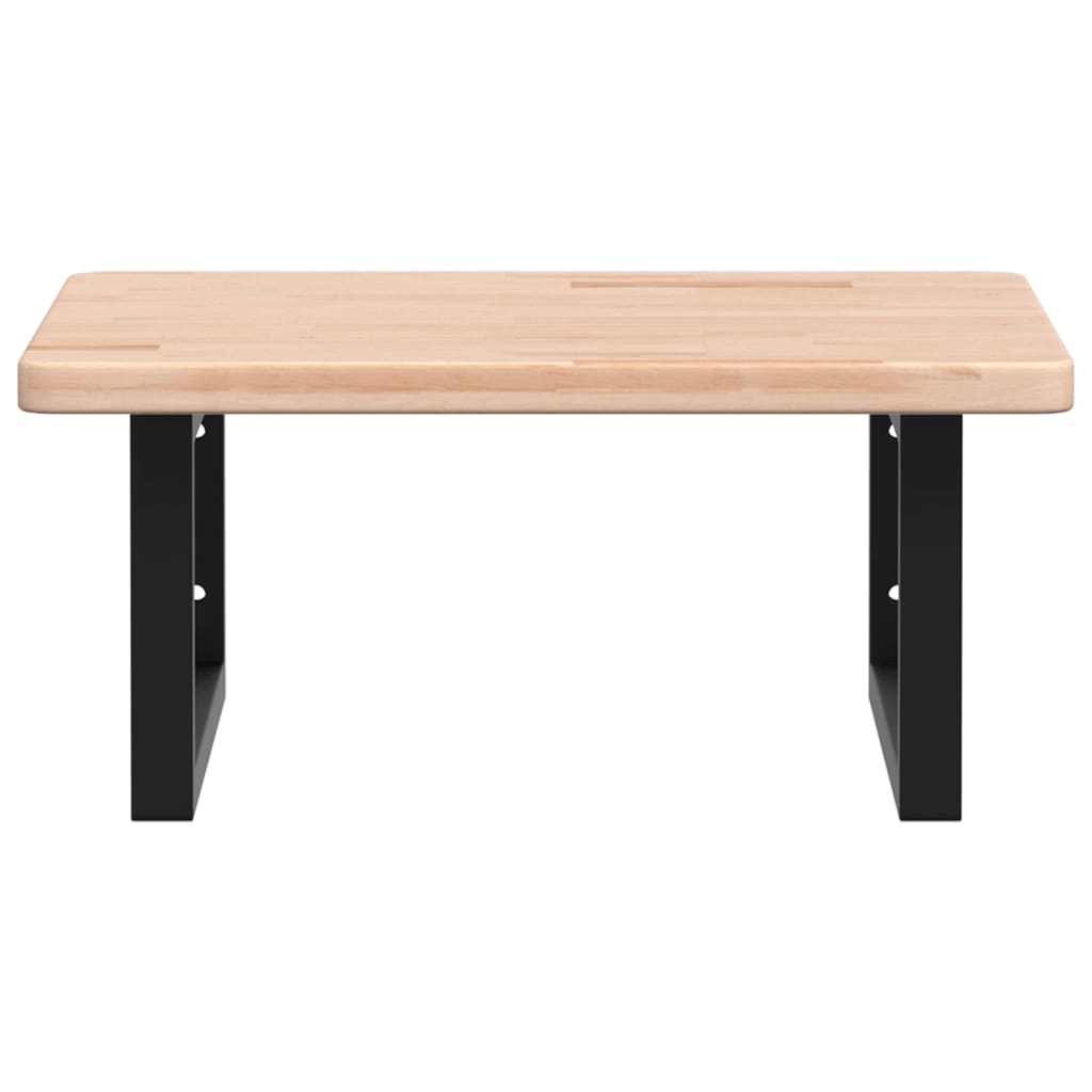 vidaXL Ράφι Νιπτήρα Τοίχου από Ατσάλι / Μασίφ Ξύλο Δρυός