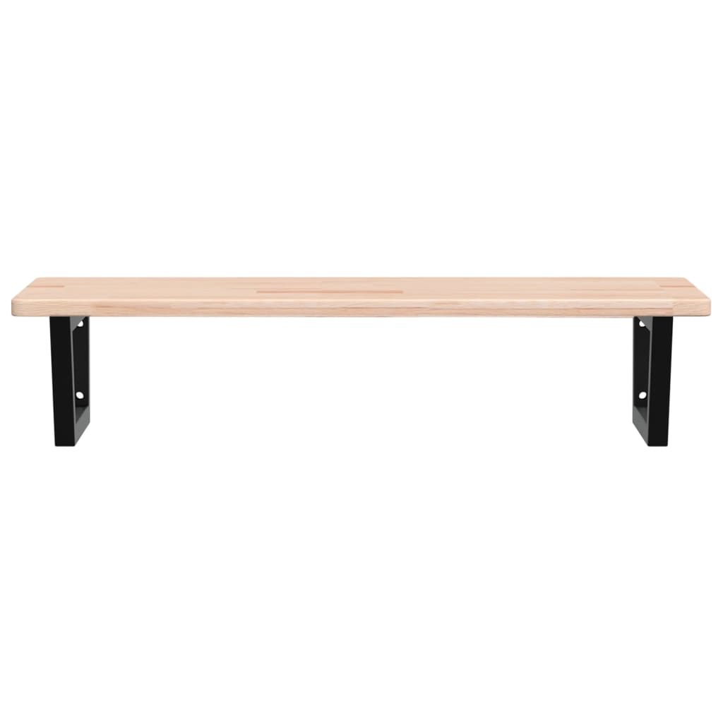 vidaXL Ράφι Νιπτήρα Τοίχου από Ατσάλι / Μασίφ Ξύλο Δρυός