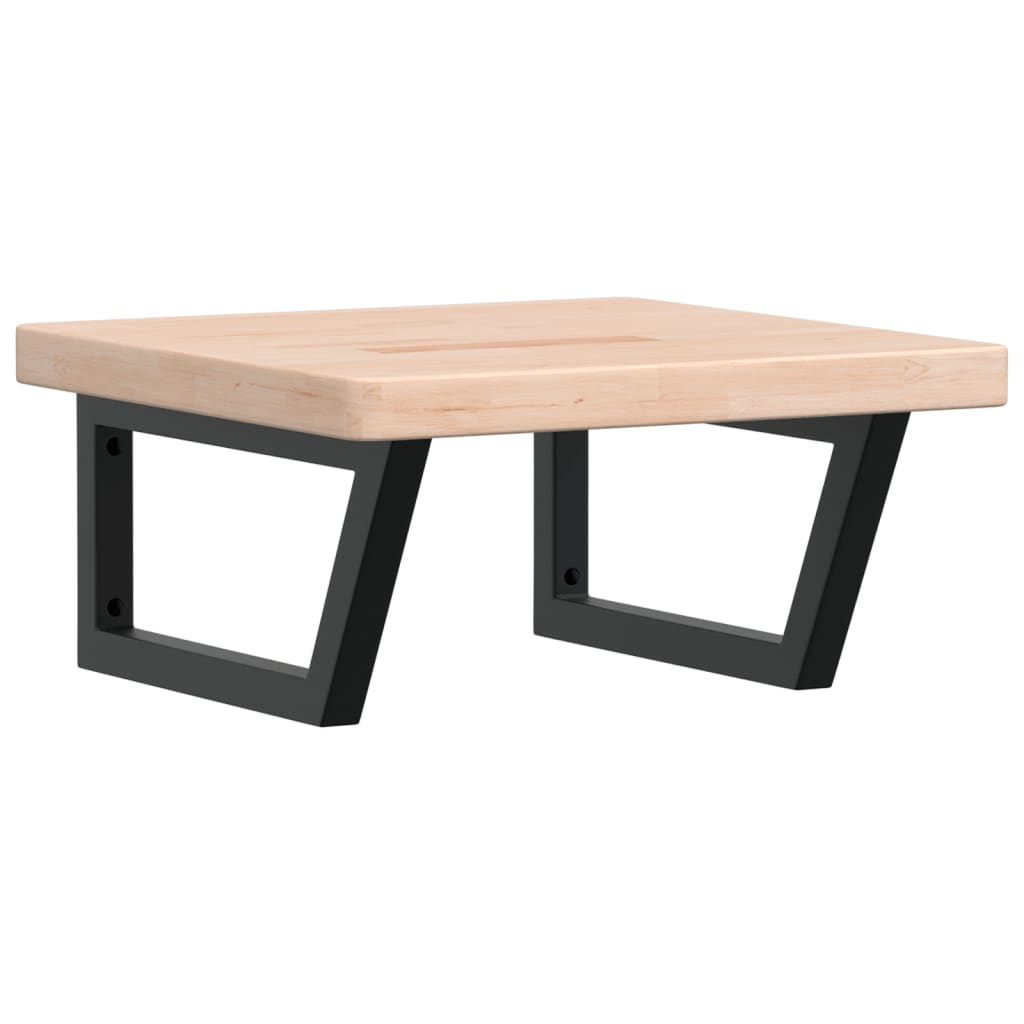 vidaXL Ράφι Νιπτήρα Τοίχου από Ατσάλι / Μασίφ Ξύλο Δρυός