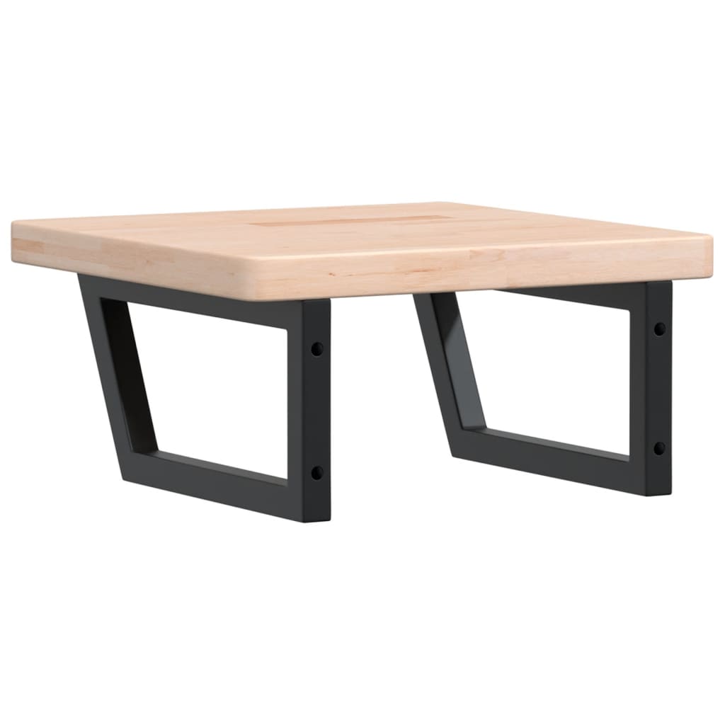 vidaXL Ράφι Νιπτήρα Τοίχου από Ατσάλι / Μασίφ Ξύλο Δρυός