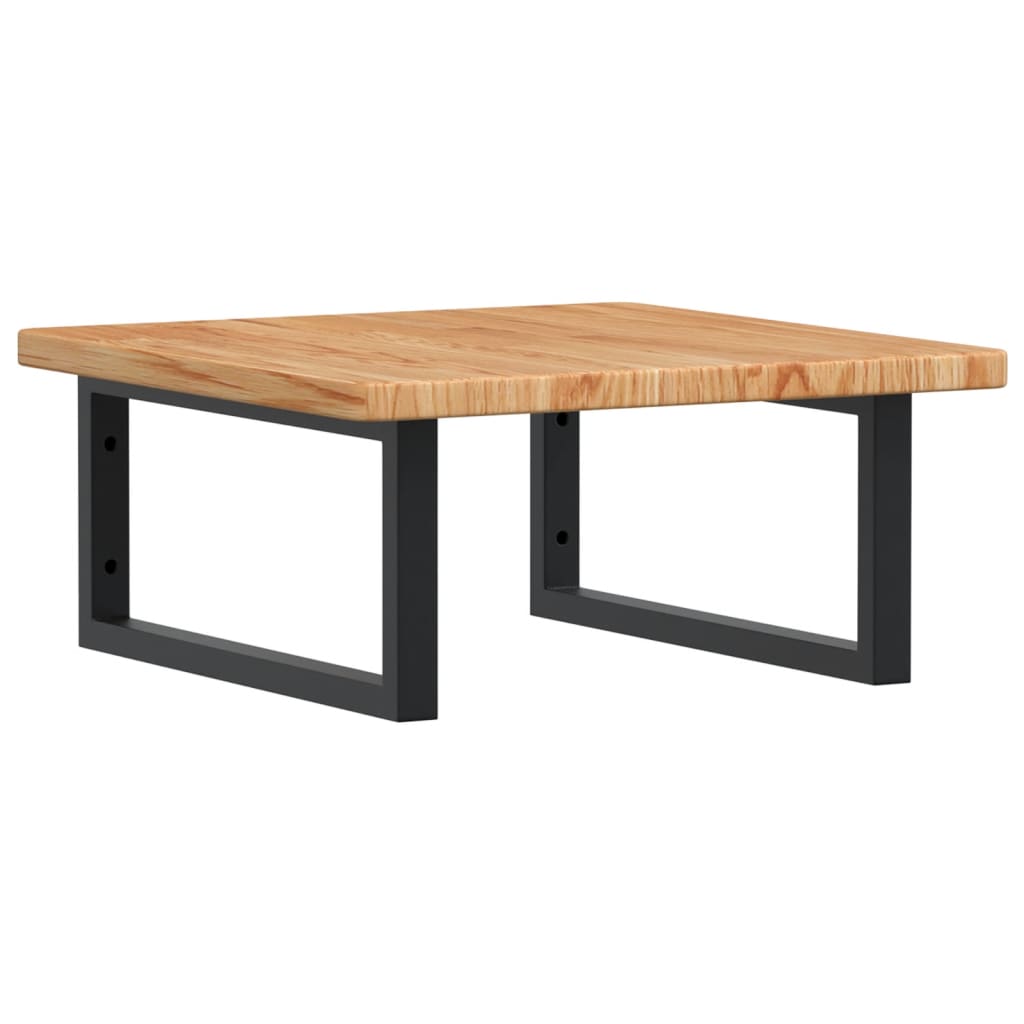 vidaXL Ράφι Νιπτήρα Τοίχου από Ατσάλι / Μασίφ Ξύλο Δρυός