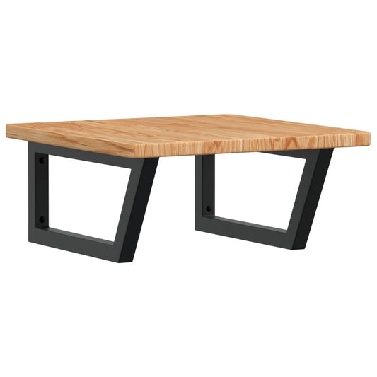 vidaXL Ράφι Νιπτήρα Τοίχου από Ατσάλι / Μασίφ Ξύλο Δρυός