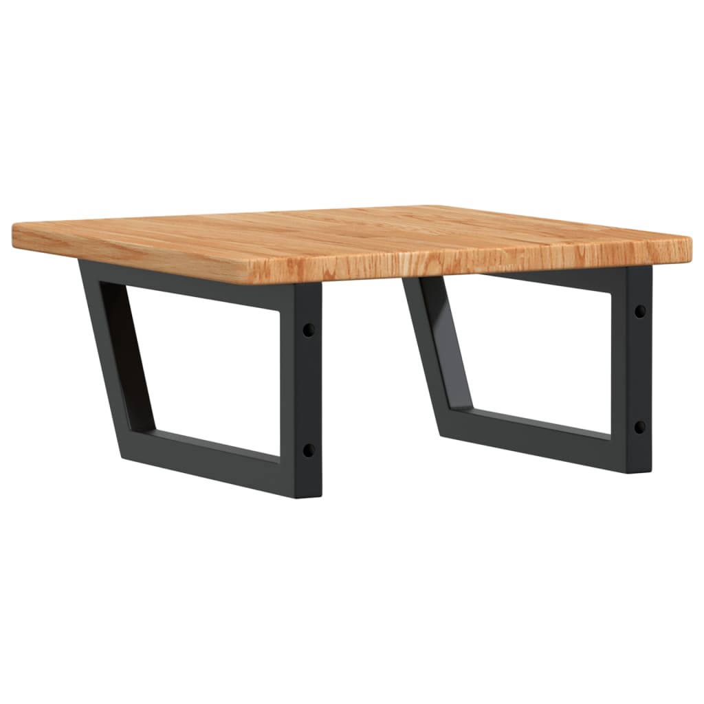 vidaXL Ράφι Νιπτήρα Τοίχου από Ατσάλι / Μασίφ Ξύλο Δρυός