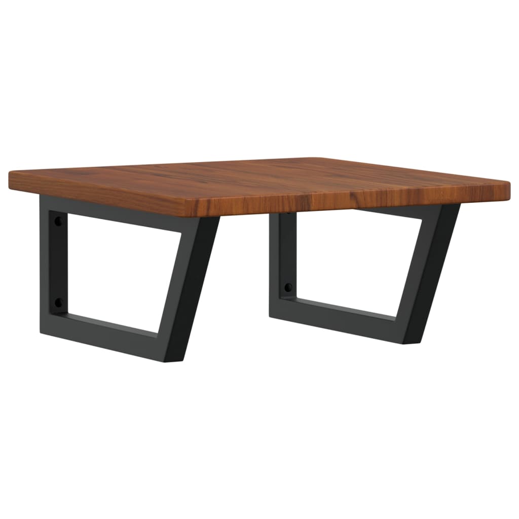 vidaXL Ράφι Νιπτήρα Τοίχου από Ατσάλι / Μασίφ Ξύλο Δρυός