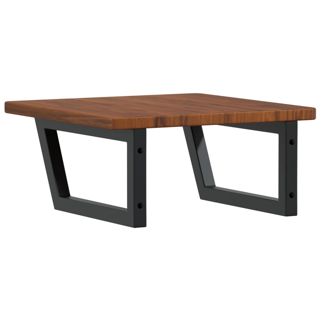 vidaXL Ράφι Νιπτήρα Τοίχου από Ατσάλι / Μασίφ Ξύλο Δρυός