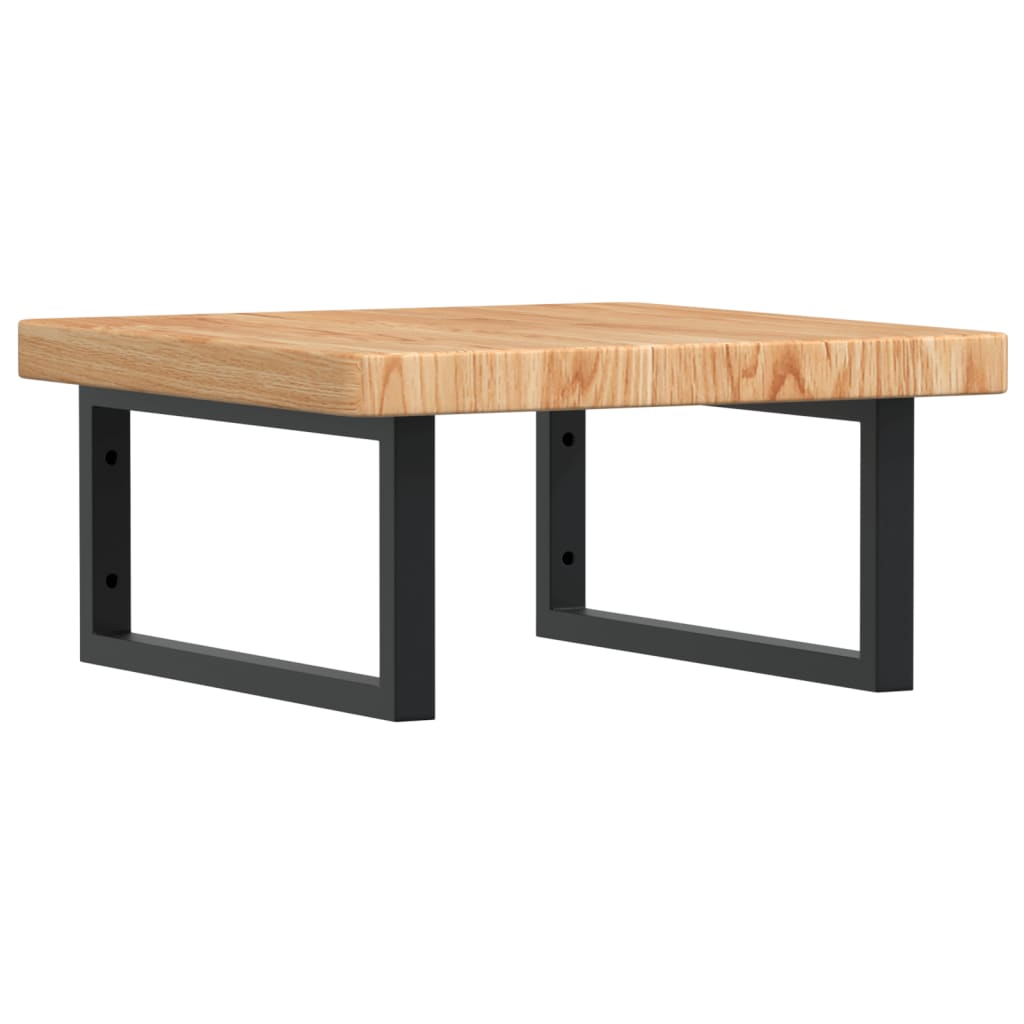 vidaXL Ράφι Νιπτήρα Τοίχου από Ατσάλι / Μασίφ Ξύλο Δρυός