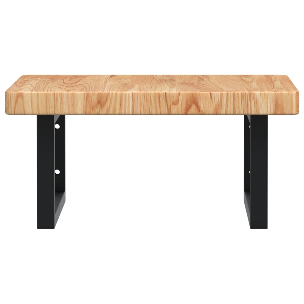 vidaXL Ράφι Νιπτήρα Τοίχου από Ατσάλι / Μασίφ Ξύλο Δρυός