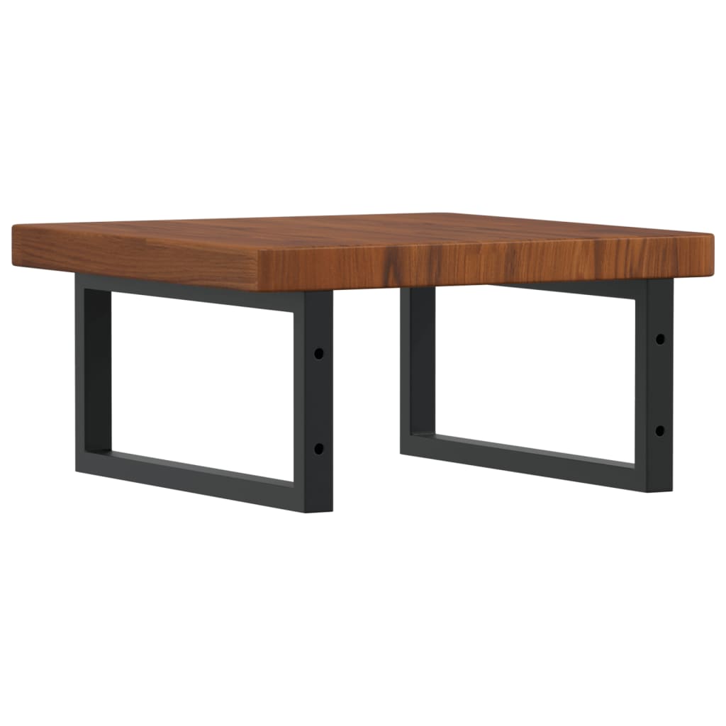 vidaXL Ράφι Νιπτήρα Τοίχου από Ατσάλι / Μασίφ Ξύλο Δρυός