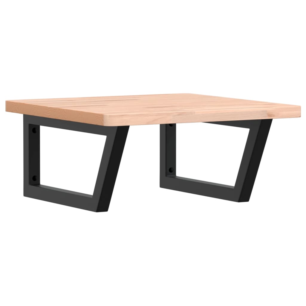 vidaXL Ράφι Νιπτήρα Τοίχου από Ατσάλι / Μασίφ Ξύλο Οξιάς