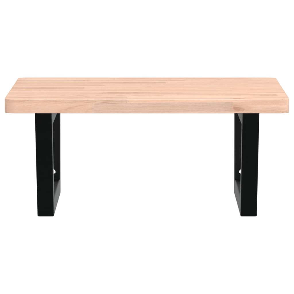 vidaXL Ράφι Νιπτήρα Τοίχου από Ατσάλι / Μασίφ Ξύλο Οξιάς