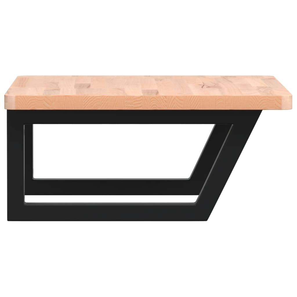 vidaXL Ράφι Νιπτήρα Τοίχου από Ατσάλι / Μασίφ Ξύλο Οξιάς