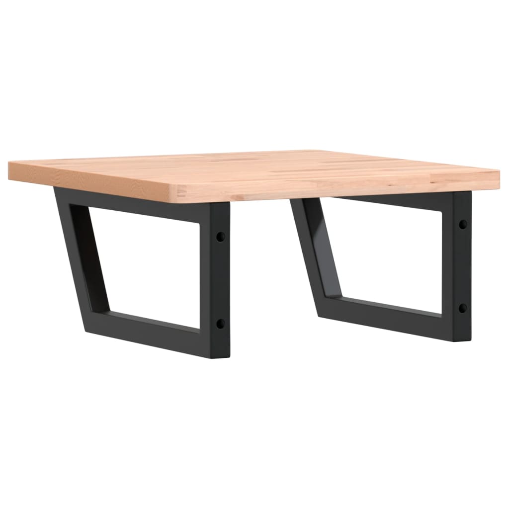 vidaXL Ράφι Νιπτήρα Τοίχου από Ατσάλι / Μασίφ Ξύλο Οξιάς