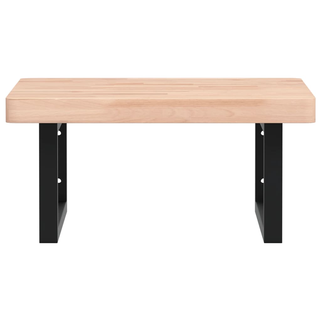 vidaXL Ράφι Νιπτήρα Τοίχου από Ατσάλι / Μασίφ Ξύλο Οξιάς