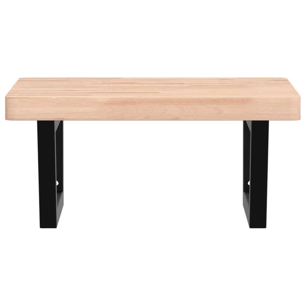 vidaXL Ράφι Νιπτήρα Τοίχου από Ατσάλι / Μασίφ Ξύλο Οξιάς