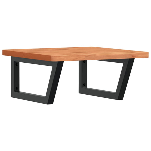 vidaXL Ράφι Νιπτήρα Τοίχου από Ατσάλι / Μασίφ Ξύλο Οξιάς