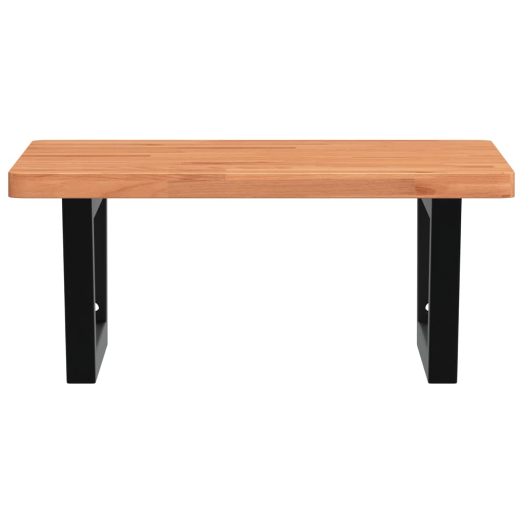 vidaXL Ράφι Νιπτήρα Τοίχου από Ατσάλι / Μασίφ Ξύλο Οξιάς