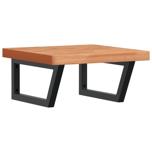 vidaXL Ράφι Νιπτήρα Τοίχου από Ατσάλι / Μασίφ Ξύλο Οξιάς