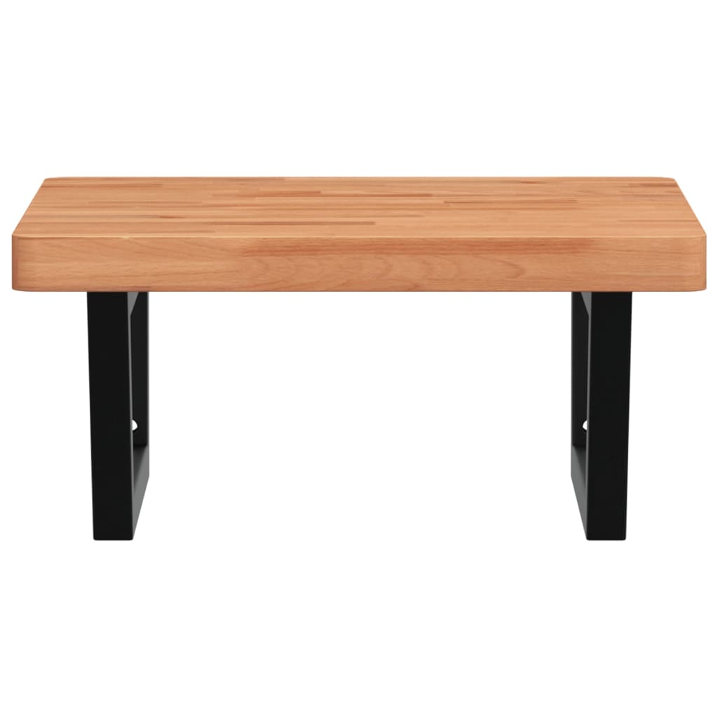 vidaXL Ράφι Νιπτήρα Τοίχου από Ατσάλι / Μασίφ Ξύλο Οξιάς