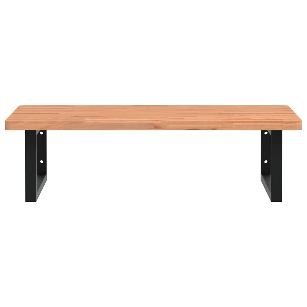 vidaXL Ράφι Νιπτήρα Τοίχου από Ατσάλι / Μασίφ Ξύλο Οξιάς