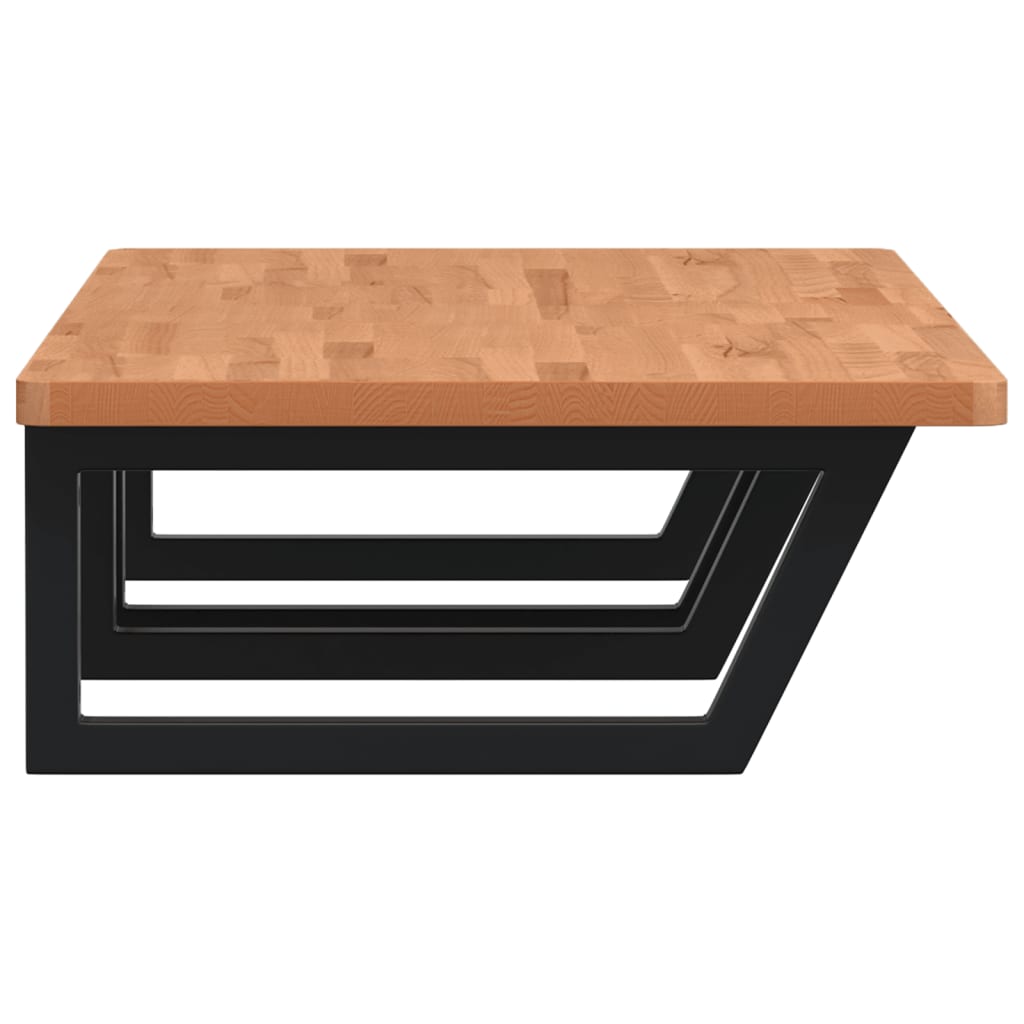 vidaXL Ράφι Νιπτήρα Τοίχου από Ατσάλι / Μασίφ Ξύλο Οξιάς