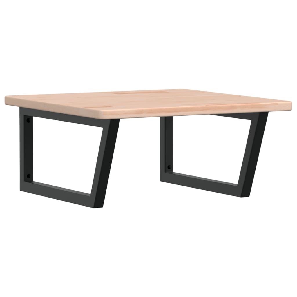 vidaXL Ράφι Νιπτήρα Τοίχου από Ατσάλι / Μασίφ Ξύλο Δρυός