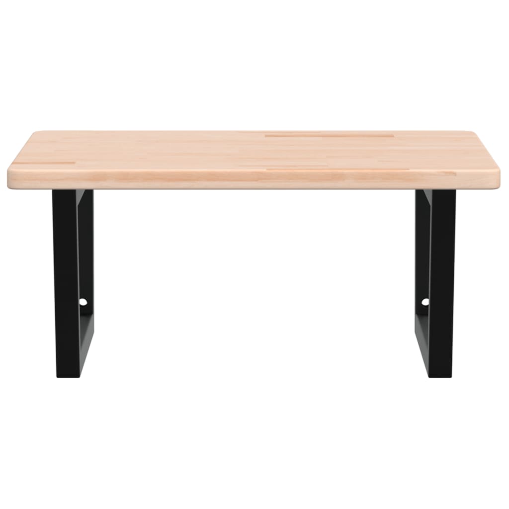 vidaXL Ράφι Νιπτήρα Τοίχου από Ατσάλι / Μασίφ Ξύλο Δρυός