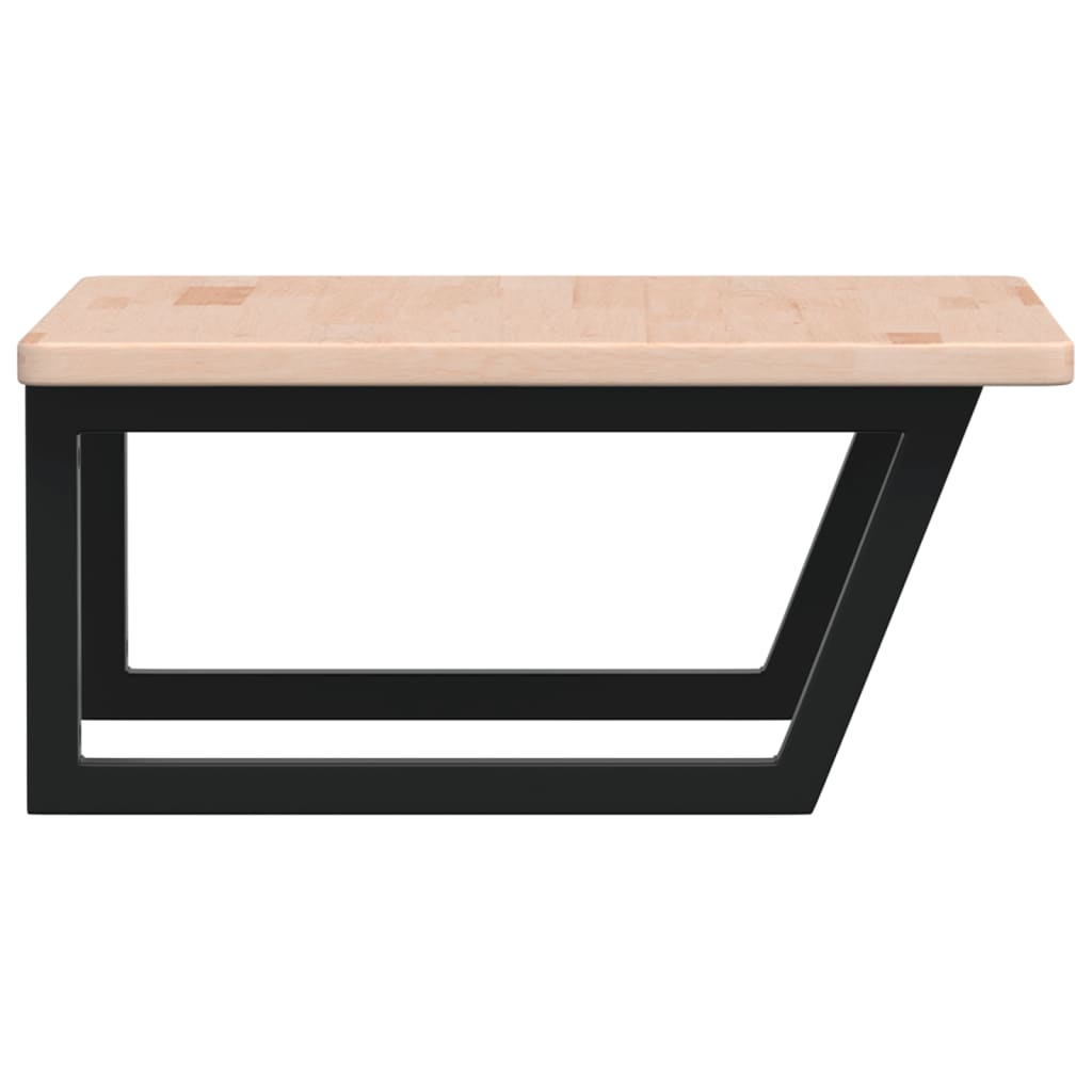 vidaXL Ράφι Νιπτήρα Τοίχου από Ατσάλι / Μασίφ Ξύλο Δρυός