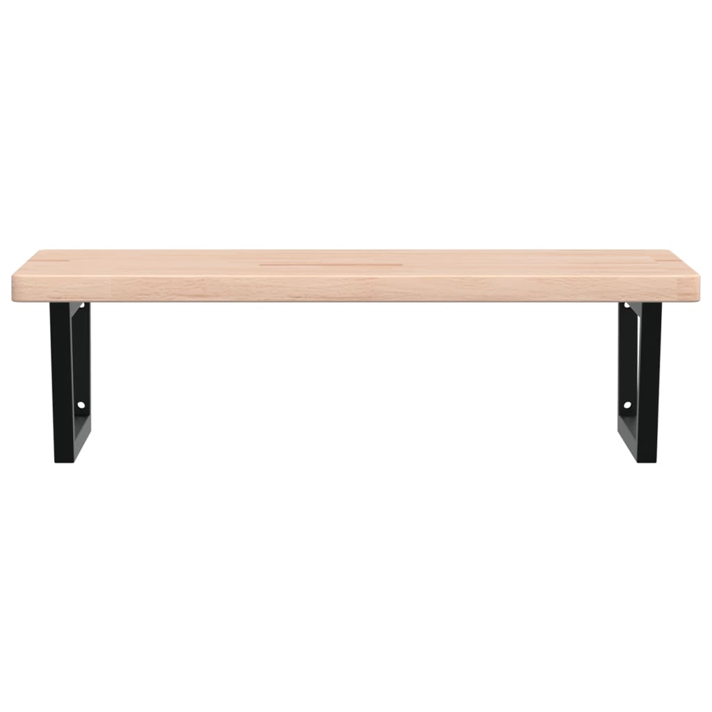 vidaXL Ράφι Νιπτήρα Τοίχου από Ατσάλι / Μασίφ Ξύλο Δρυός