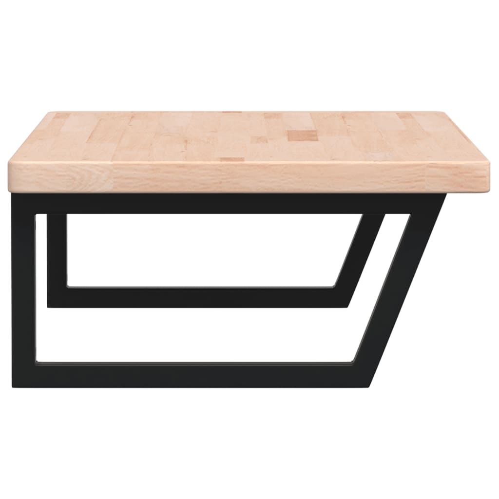 vidaXL Ράφι Νιπτήρα Τοίχου από Ατσάλι / Μασίφ Ξύλο Δρυός