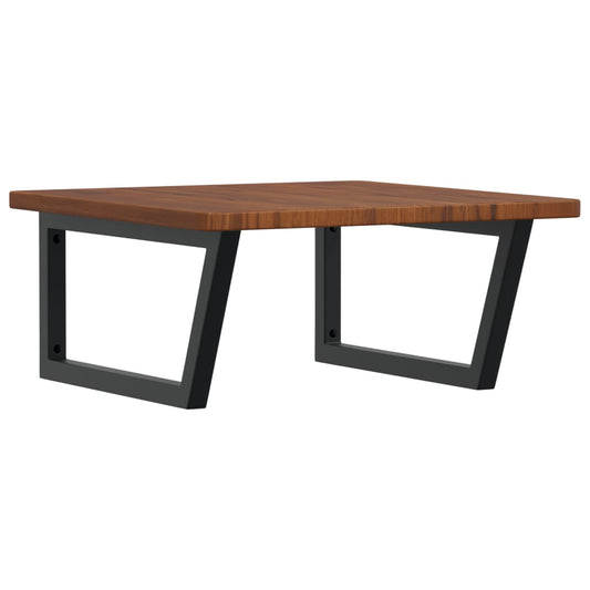 vidaXL Ράφι Νιπτήρα Τοίχου από Ατσάλι / Μασίφ Ξύλο Δρυός